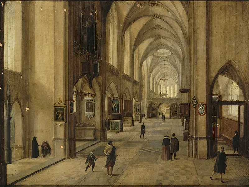 1580-Hendrik van Steenwijk II - Interno di una chiesa gotica (1604)